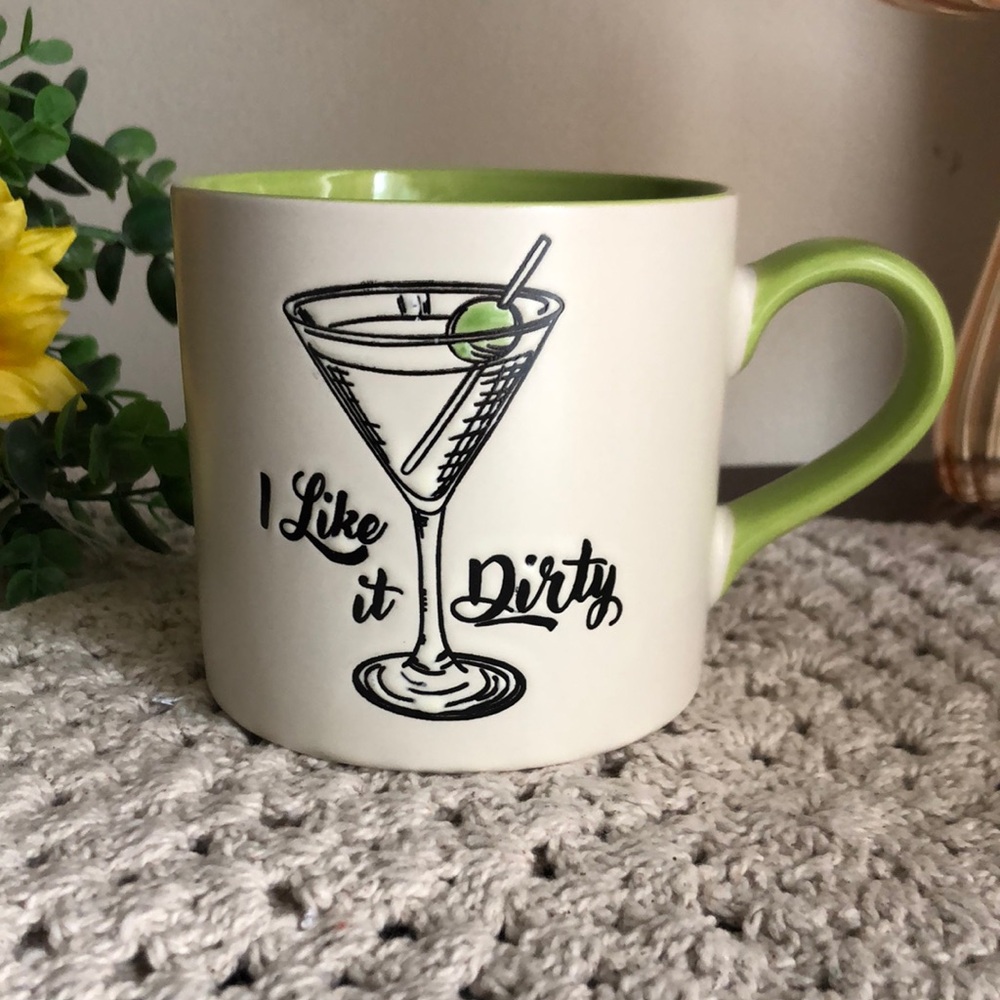 Dirty Martini Ceramic Coffee Mug - I Like it Dirty text